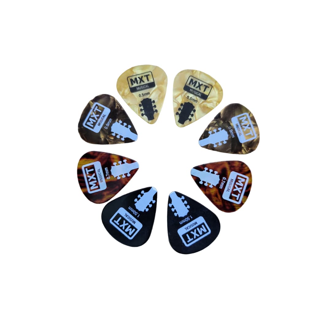 Palhetas Celuloide para Violão Guitarra 8 unidades 0.50 / 0.70 / 0.90 / 1.50 mm