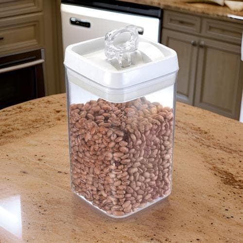 1 Pote Hermético Acrílico Quadrado 2,3 Lt Alimentos