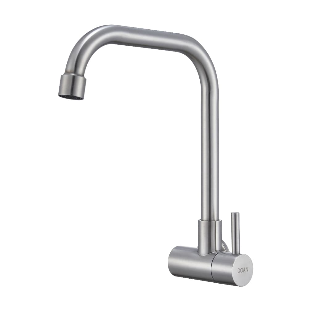 Torneira Inox Cozinha Giratória Parede Longa Nox16D Doan