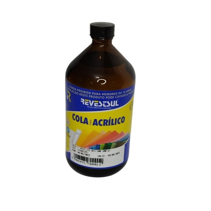 Cola Acrílico e Acrilato Rev 500 Revestsul 1000ml Embalagem de Vidro ou Lata 900ml
