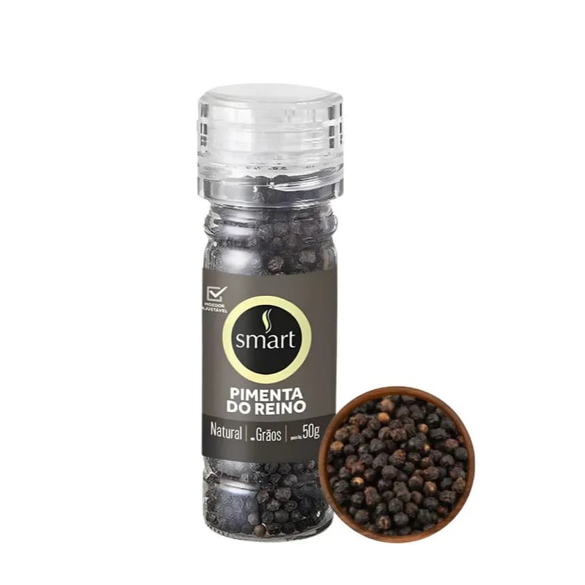 Pimenta Do Reino Em Grãos Com Moedor Smart Vidro 50g