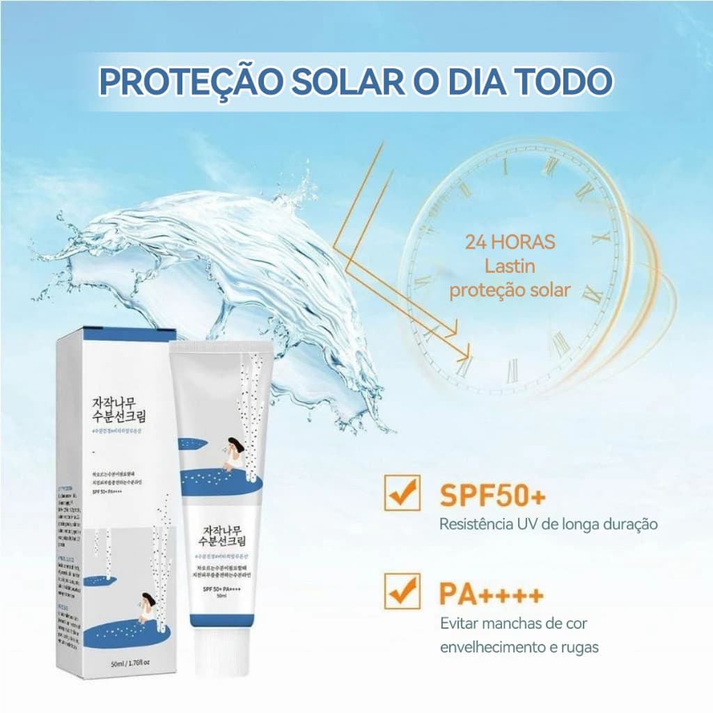 Confira Suco De Bétula ROUND LAB Protetor Solar Hidratante 50ml SPF50 + PA + , Sem Fundição
