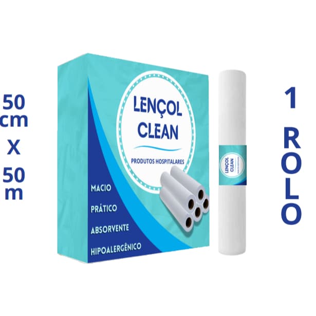 Kit 1 Lençol Descartável Papel Hospitalar Maca 50x50mt - 1