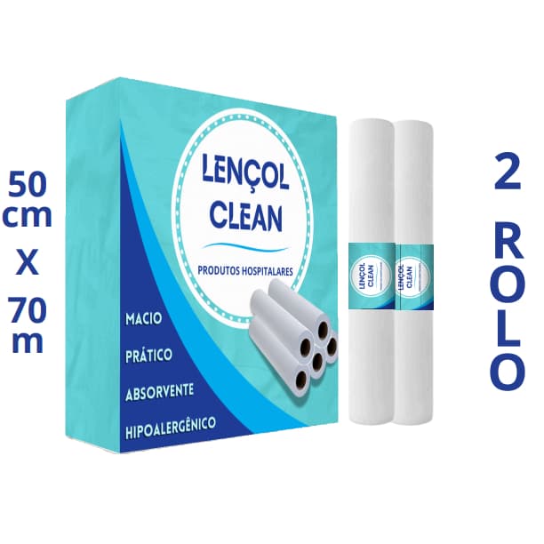 Lençol Descartavel Papel Hospitalar Maca 70x50 2 Rolos