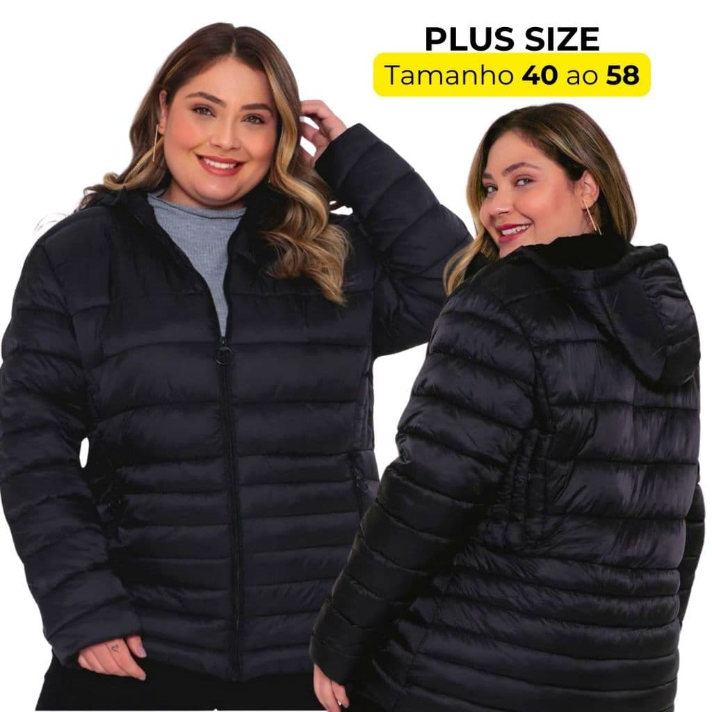 Jaqueta Feminina Plus Size Jaqueta Puffer Feminino Blusa de Frio Plus Size Bobojaco Feminino Plus Size Jaqueta Plus Size