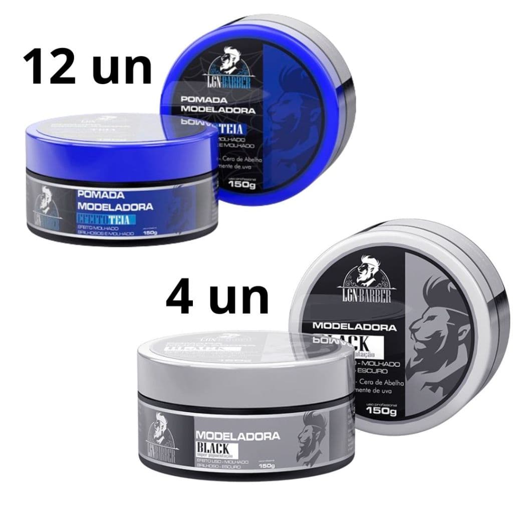 12un cera capilar teia + 4 un cera capilar black 150g (a unidade) - LGN Barber