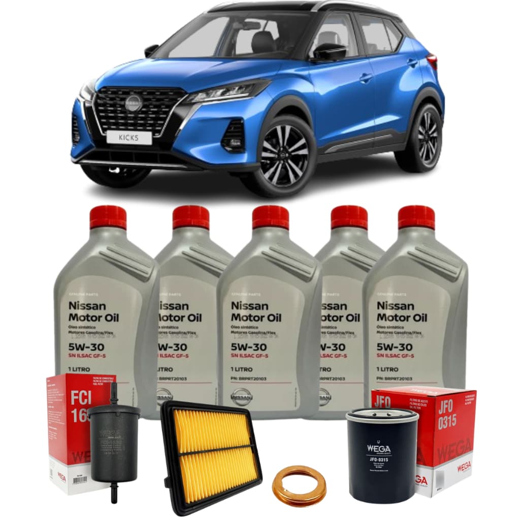 Kit Revisão Troca De Oleo 5w30 Nissan Kicks 1.6 2016 A 2020 Original