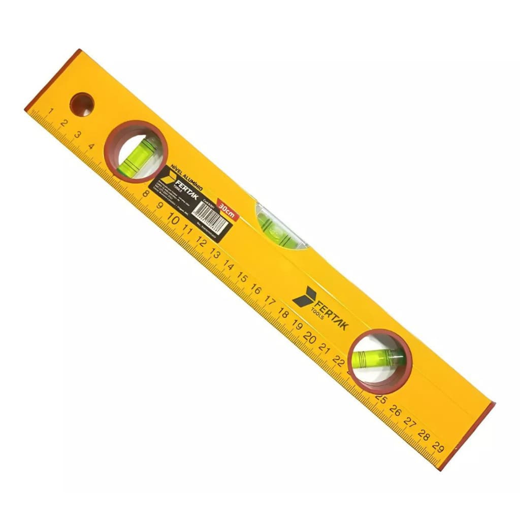Nível Profissional Amarelo 3 Bolhas 30 Cm - Fertak