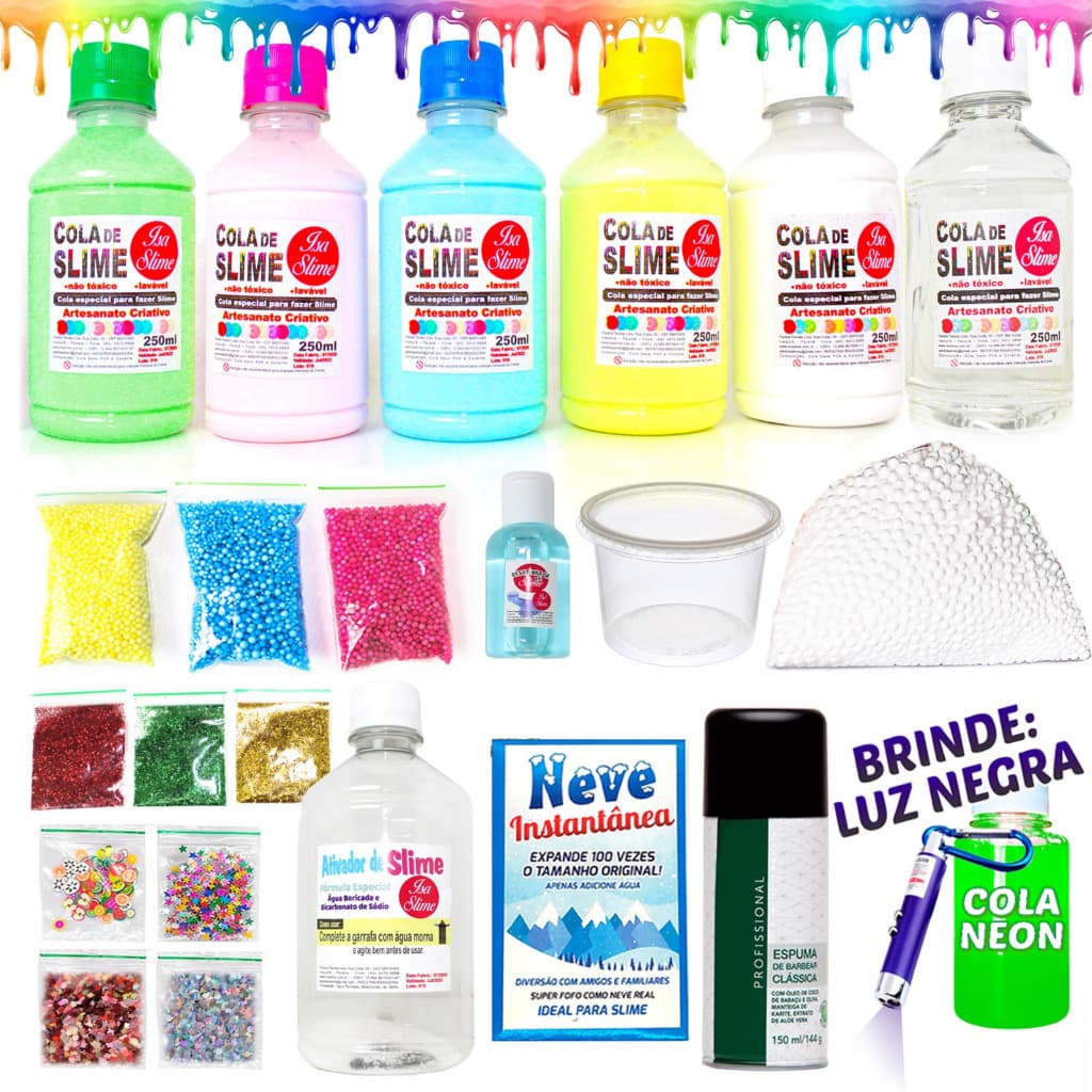 Kit Para Fazer Slime Isa Slime Brindes a Escolha