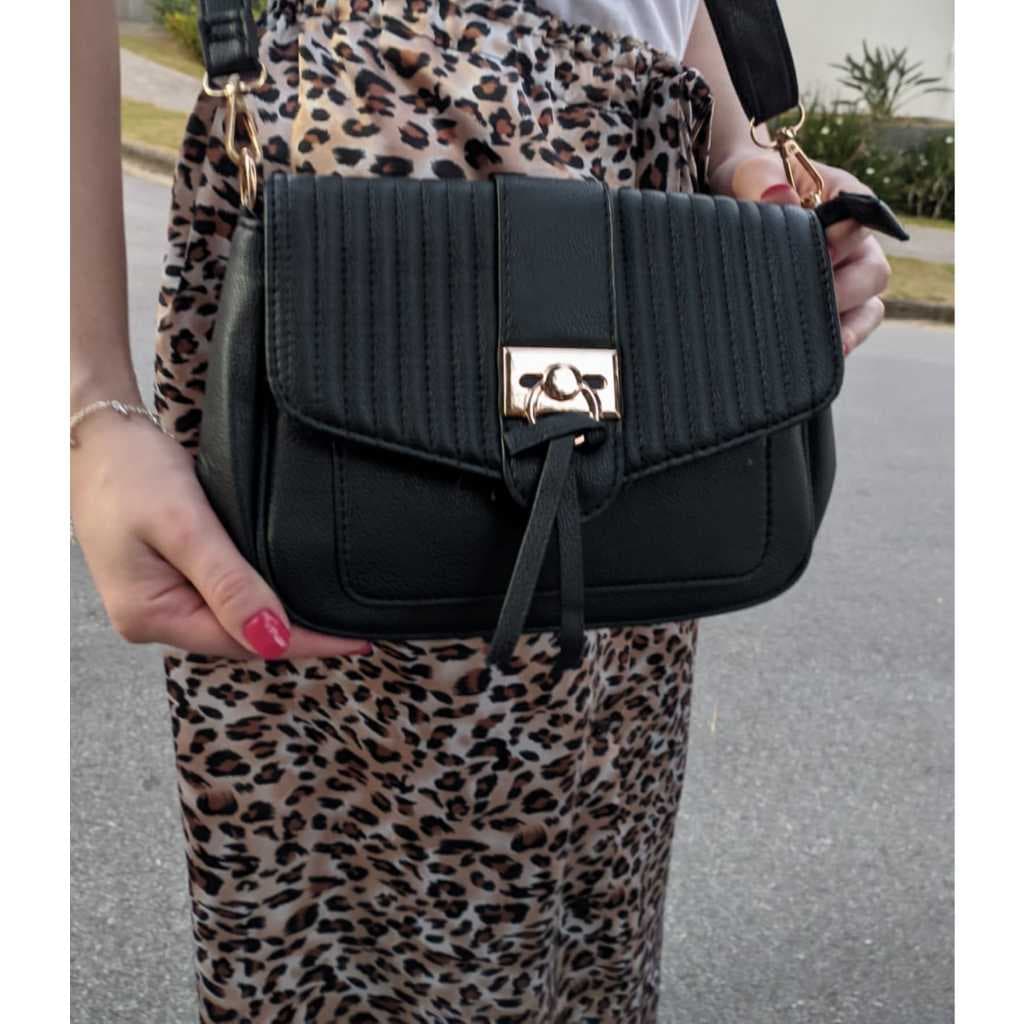 Bolsa Feminina Estilosa transversal preta, bolsa de ombro