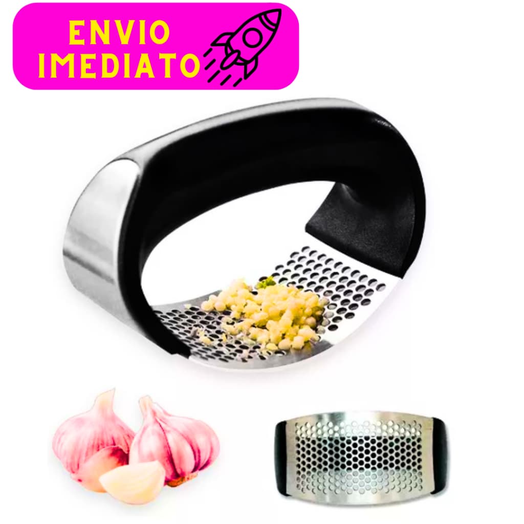 Espremedor Amassador Triturador De Alho Inox Manual Cozinha
