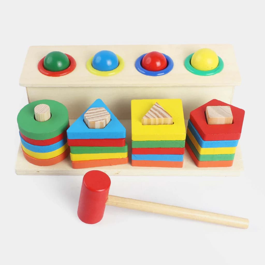 Brinquedo Educativo Pedagógico Bate Bola com Formas Geométricas Montessori
