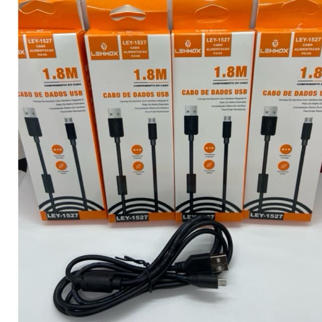 cabo carregador controle ps4 universal v8 1,8 cm