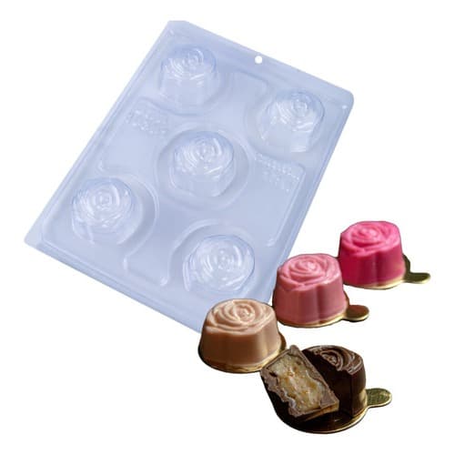 Forma Especial para Chocolate Trufa Pequena Grande 3 Partes BWB 41- 42 - 9916  Coração - 10391 ROSA