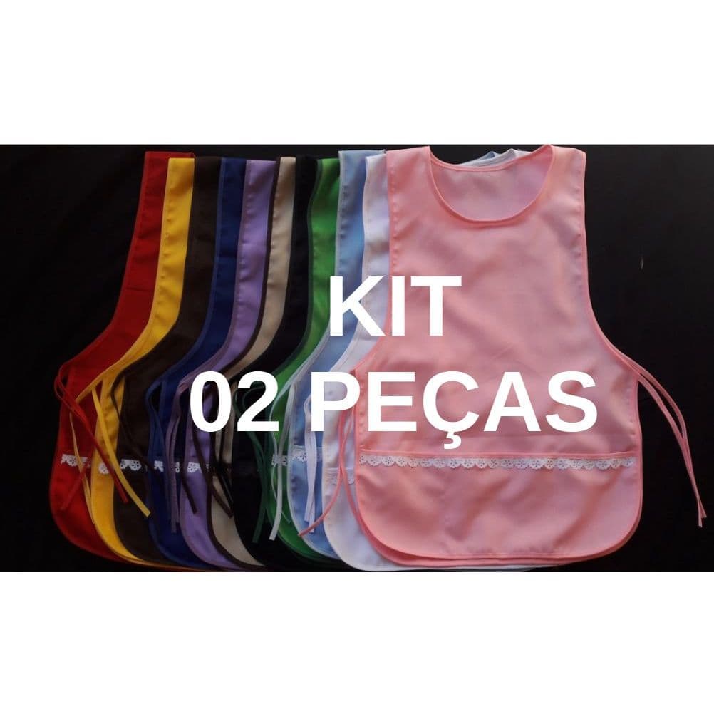 KIT 02 Peças Avental Bata Jaleco  FEMININO Profissional Professor