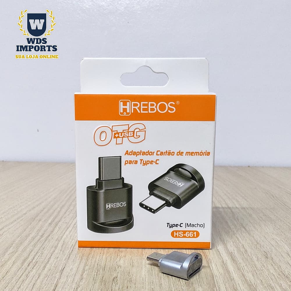 Adaptador Otg para leitor de cartão Lightning Iphone e Tipo C