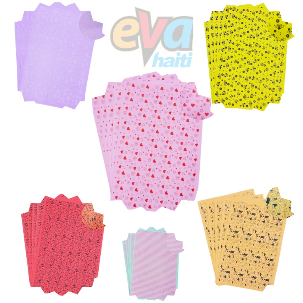 EVA FANTASIA 40X60 DE 1.5 A 1.8 mm , PACOTES COM 5 UNIDADES