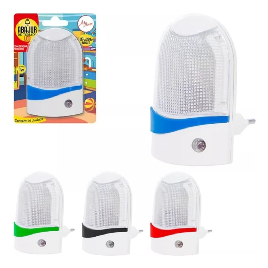 Luminária De Tomada Luz Abajur Noturna Led Bivolt com sensor luminosidade automático