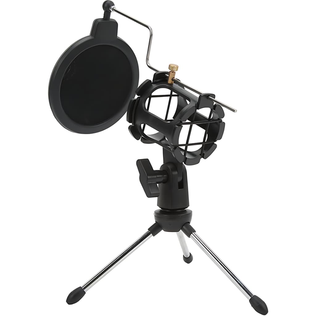 Pedestal Suporte Tripé Móvel De Mesa Com Pop Filter