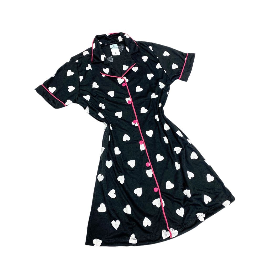 camisola Americana Blogueirinha manga curta aberta amamentação pijama com botões que Abrem malha