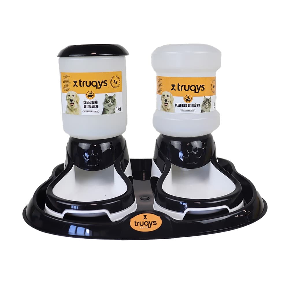 Kit Comedouro E Bebedouro Automaticos Duplo Truqys Para Caes e Gatos Pet Diversas Cores
