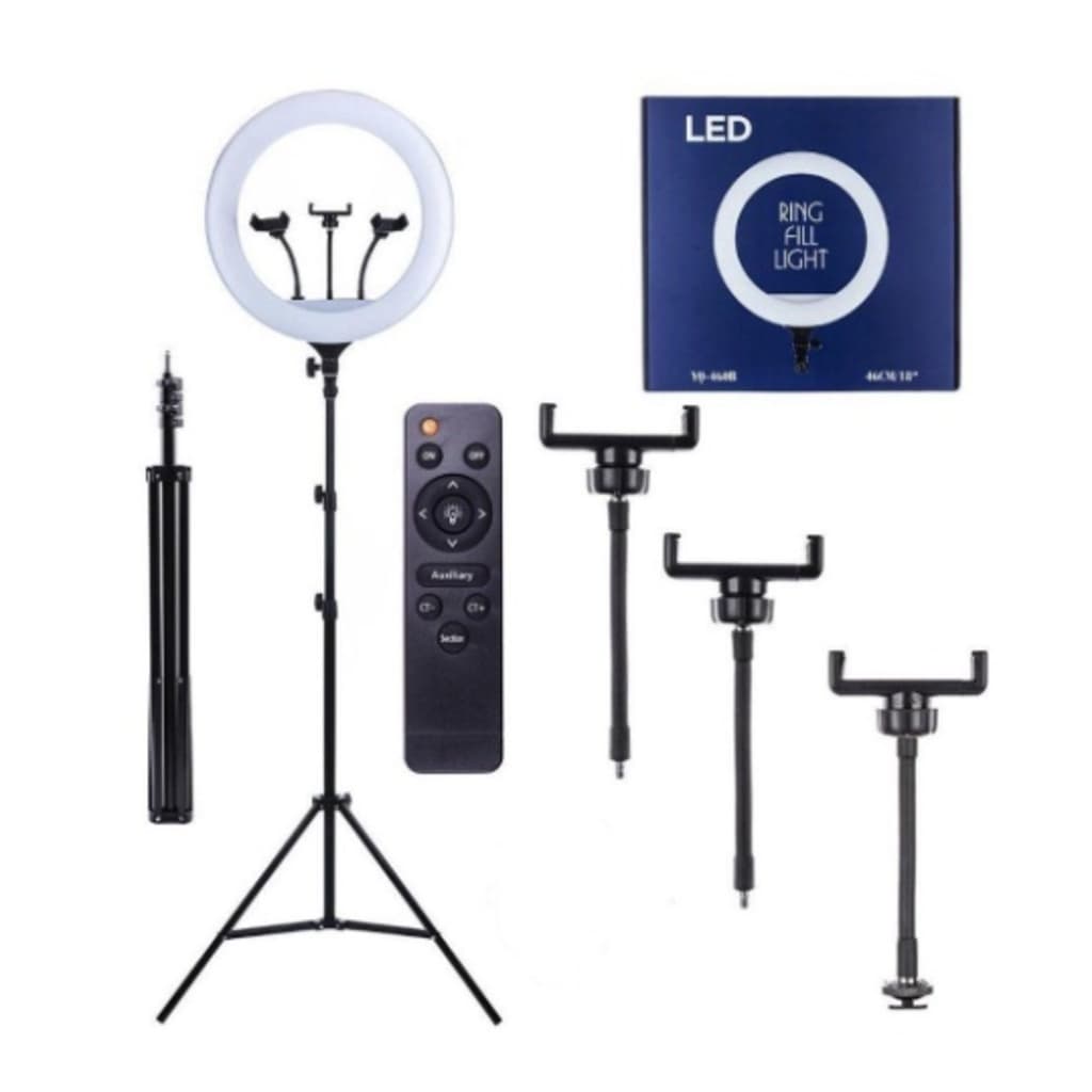 Ring Light 18 polegadas Com Suporte 3 Celulares e Tripe 2,10 altura envio imediato
