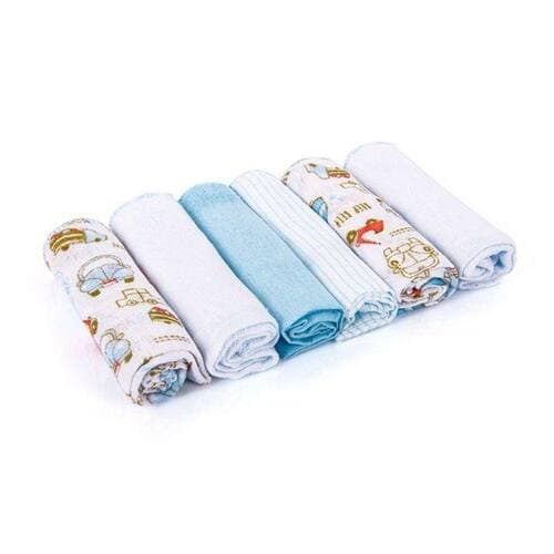 Kit 6 Paninhos de Boca Papi 30x30cm Estampados Sortidos Rosa E Azul