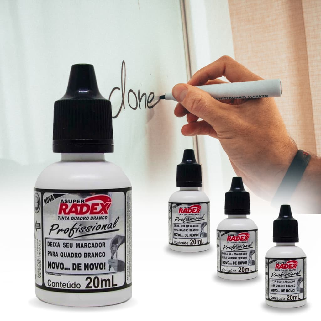 Tinta para Marcador de Quadro Branco Radex 20ml Preto