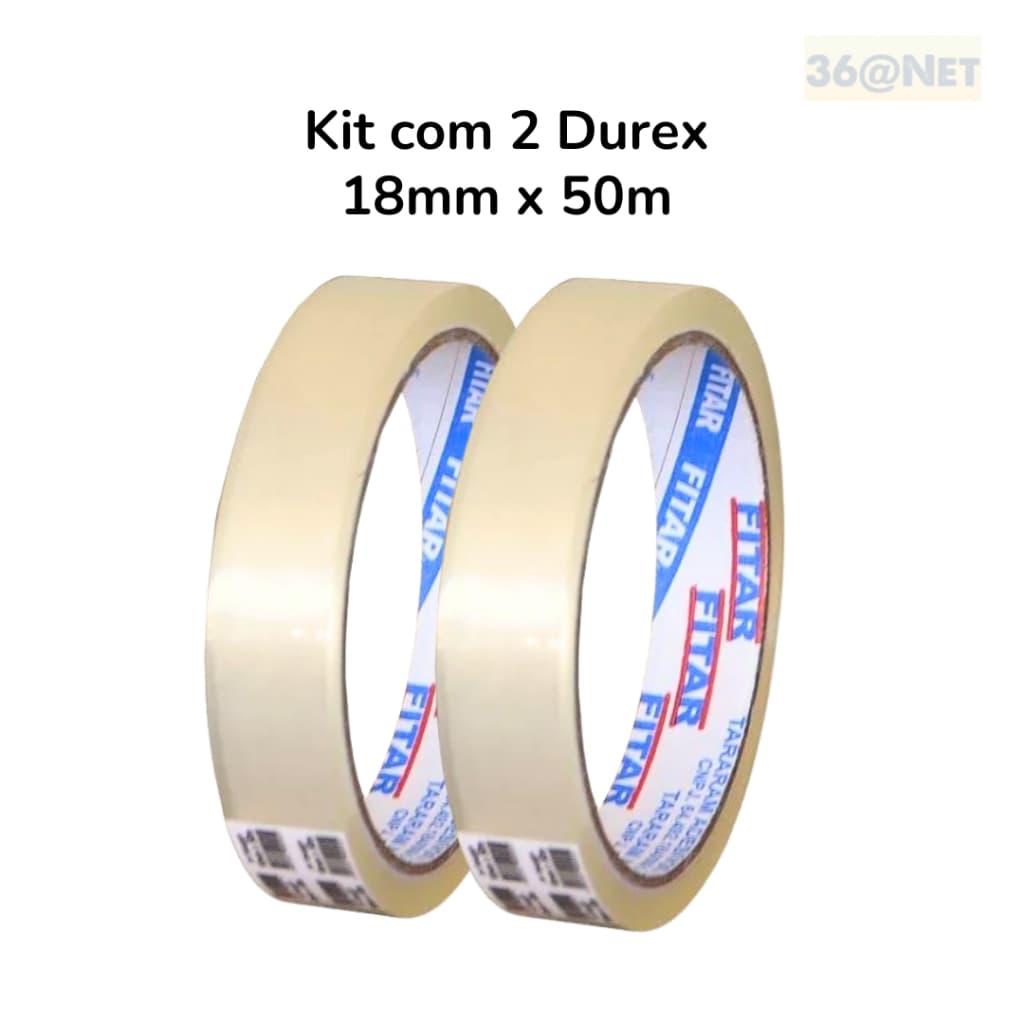 Fita Durex Transparente 2 unidades 18mm X 50mts