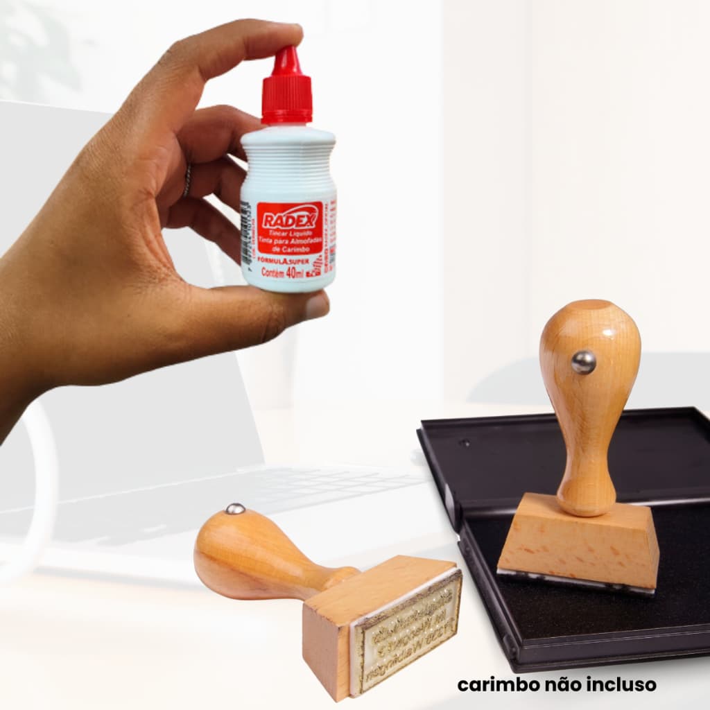 Tinta Para Almofada De Carimbo Vermelha Alto Rendimento 40ml