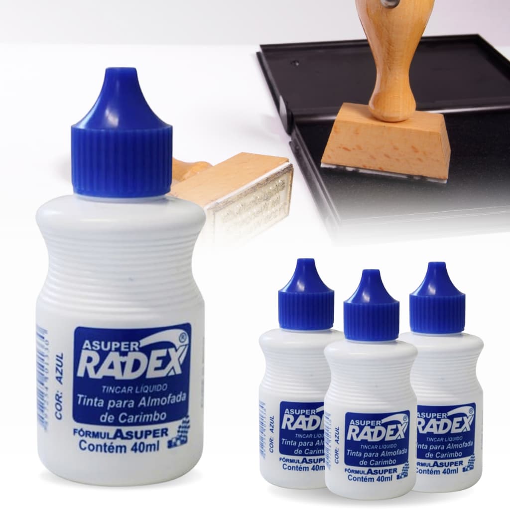 Tinta Almofada para Carimbo Azul Alto Rendimento 40ml