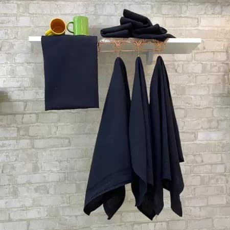 Kit com 50 Panos de Prato Pé de Galinha Preto 38x65cm