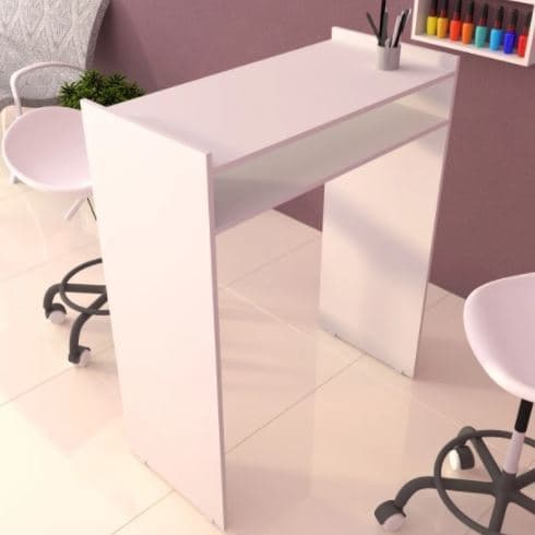 Mesa de Manicure 85x32x77 Com Prateleira em Baixo Salão de Beleza