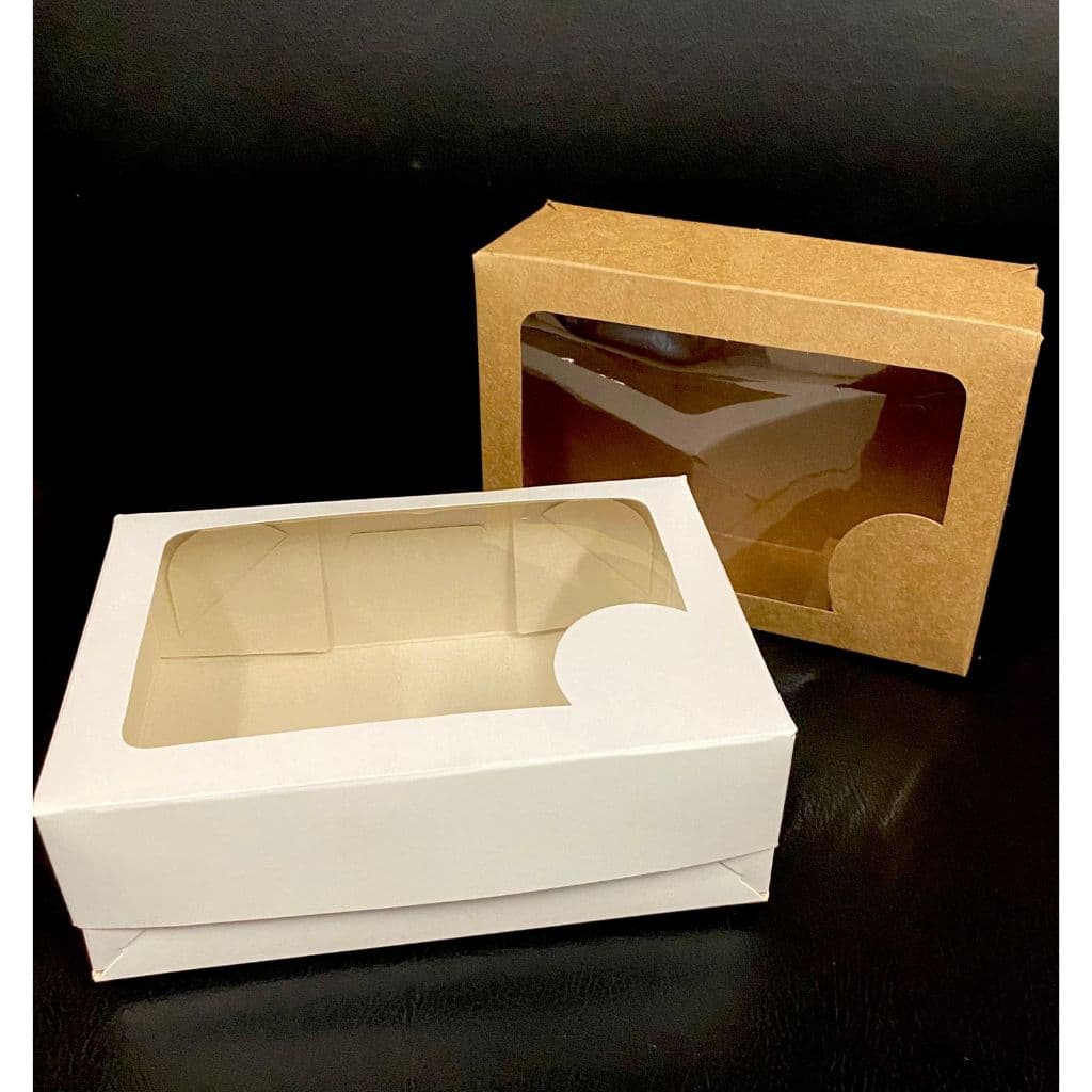 10 caixas com visor para doces finos kraft ou branca