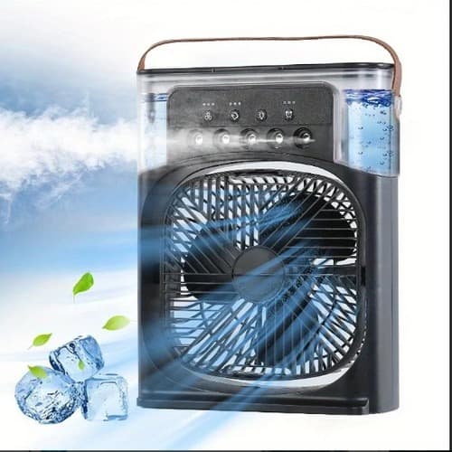 Ventilador Umidifcador Ar Condicionado De Mesa Led Usa Gelo Cor Preto 110V/220V Qualidade Premium Novidade
