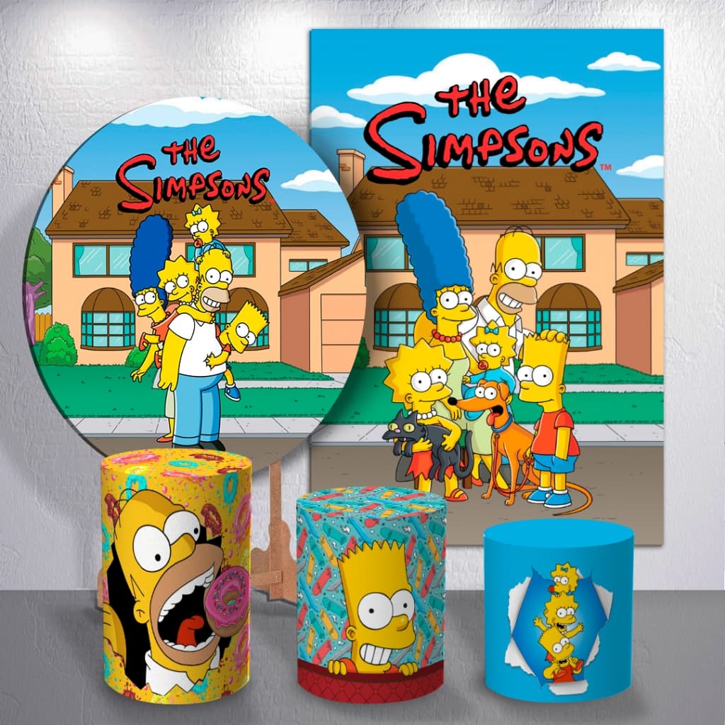 Painel De Festa Simpsons Capa Sublimadas Sem Suporte