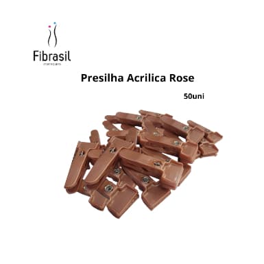 Kit De Presilha Acrilica Rose Reforçada 50 Unidades