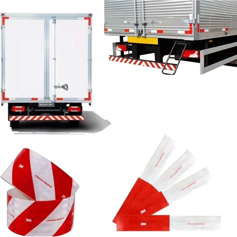 Kit 1 Faixa Refletiva Parachoque + 20 Lateral Caminhão 3M Faixa Caminhão