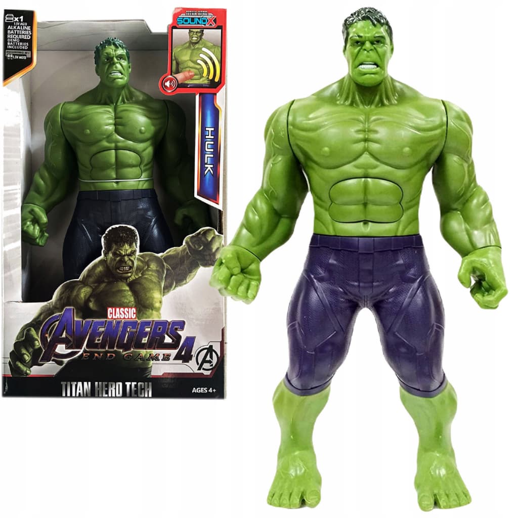 Boneco Hulk Articulado Com Som E Luz 30cm Vingadores Brinquedo Infantil