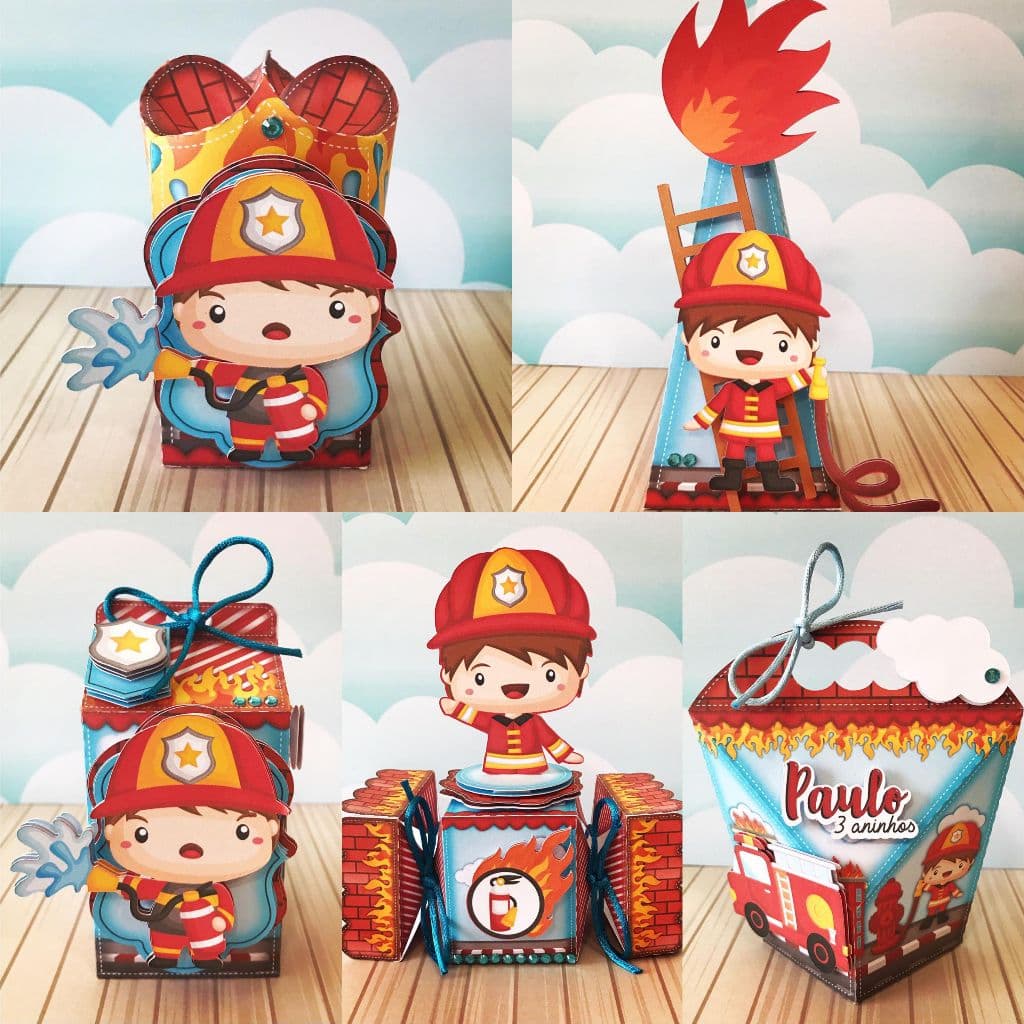 Kit Caixas Personalizadas Bombeiro
