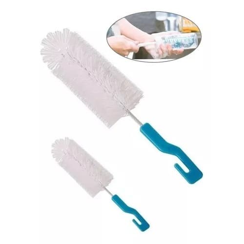 Kit Escova Mamadeira E Bico Higienização Menino Menina 2pcs
