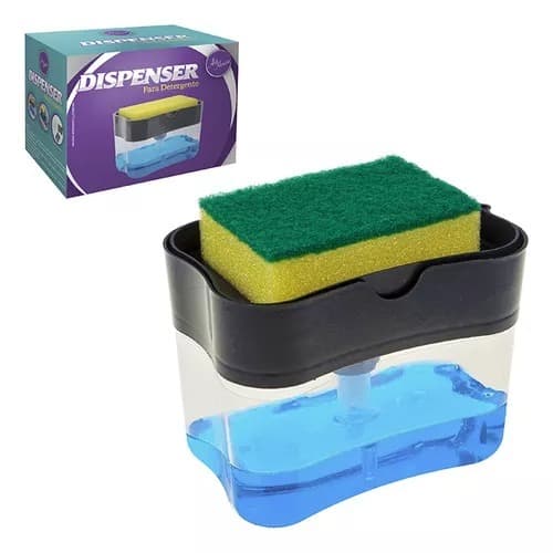 Porta Esponja Detergente C/ Dispenser Capacidade 600ml.
