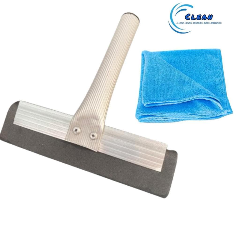 Rodo Clean Max Pia  15 cm - Alumínio + pano microfibra 30x30 Ultra absorvente