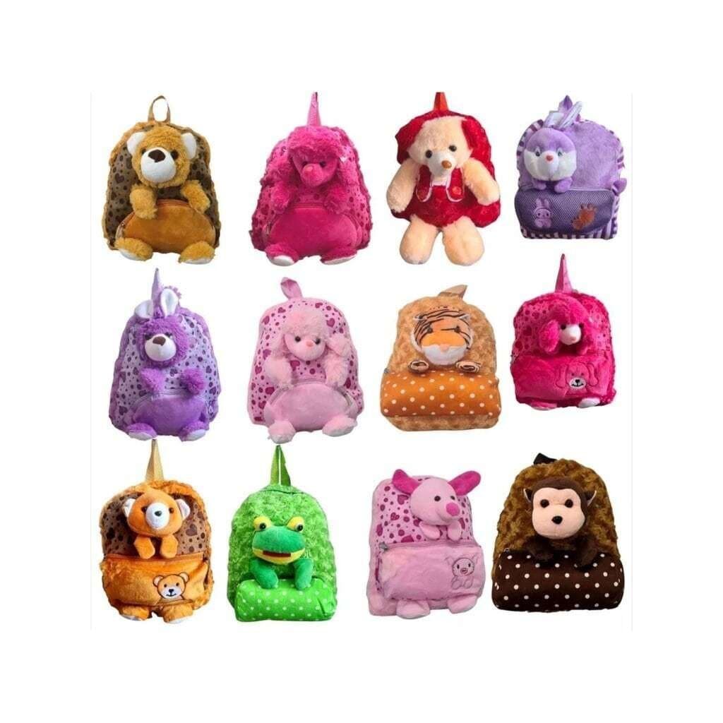 Mochila De Bebê Creche Escola Bichinho De Pelúcia 3d varios modelos escolha a sua