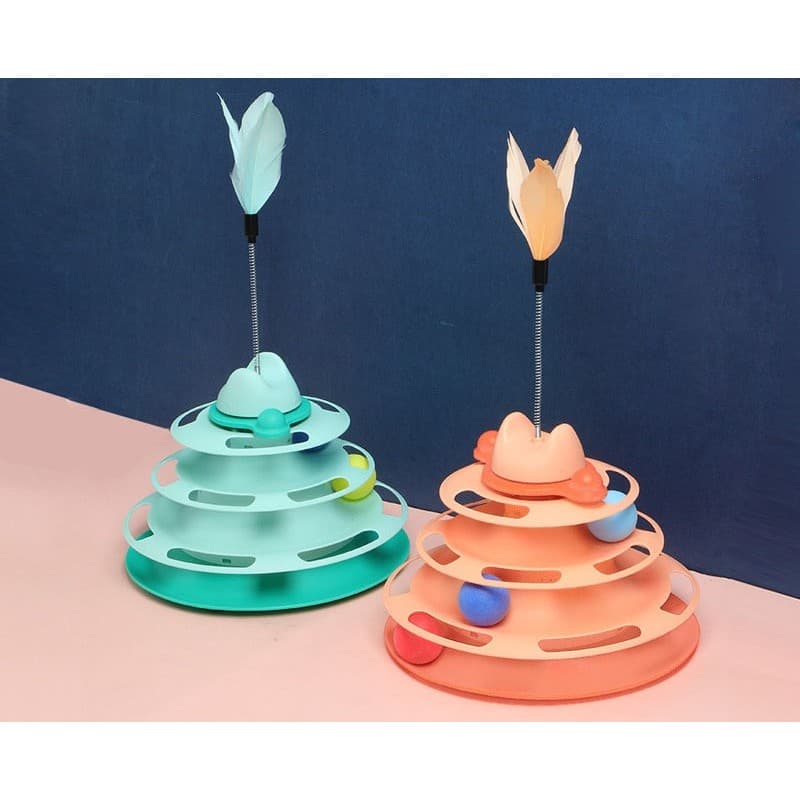 Brinquedo Para Gatos Torre De Bolinhas 4 Níveis Interativo