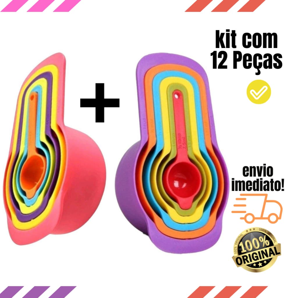 Kit 12 Medidores Colher Sopa Copo Dosadora Para COZINHA Bolos