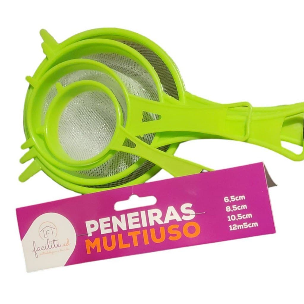 Kit Peneiras 4 Peças Conjunto Coador De Cozinha Peneira de Plástico