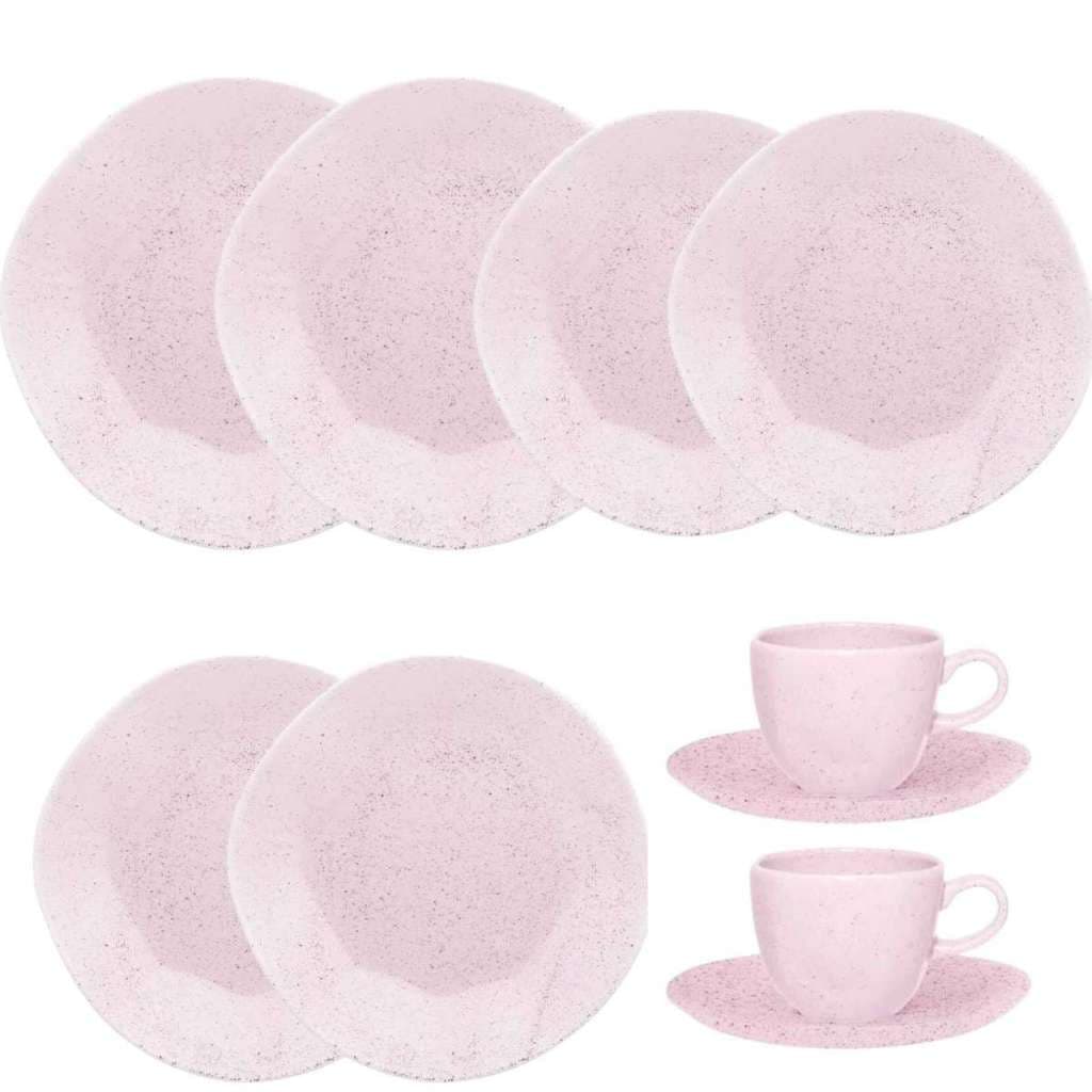 Conjunto de Jantar 10 Pçs Ryo Pink Sand Oxford