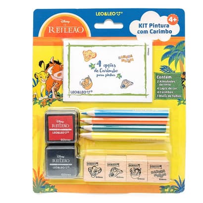 Kit Pintura com Carimbo Rei Leão Leo&Leo