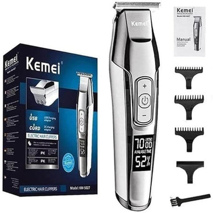 KEMEI Aparador de cabelo masculino sem fio, barbeiro, profissional